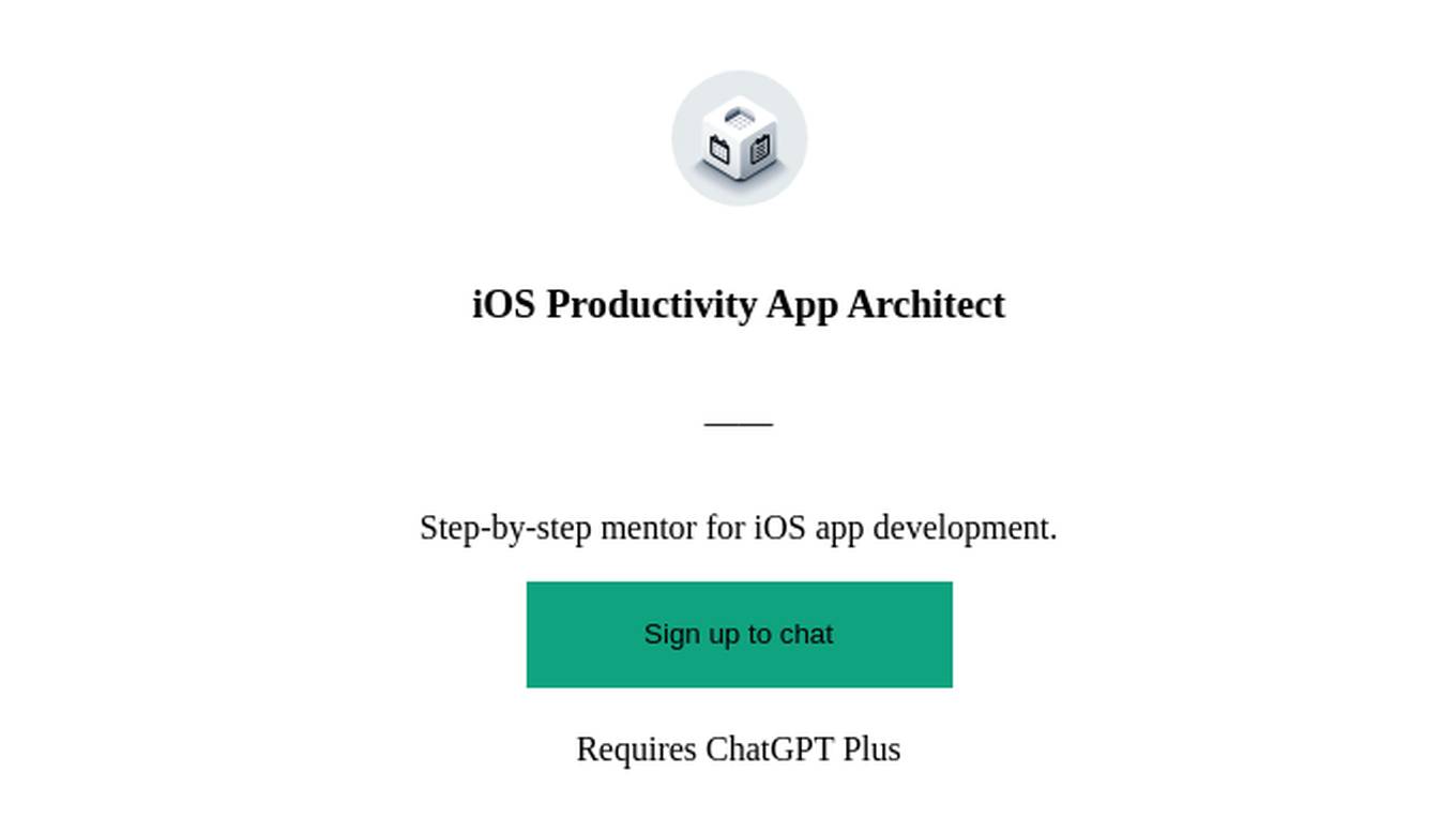 iOS Productivity App Architect Screenshot