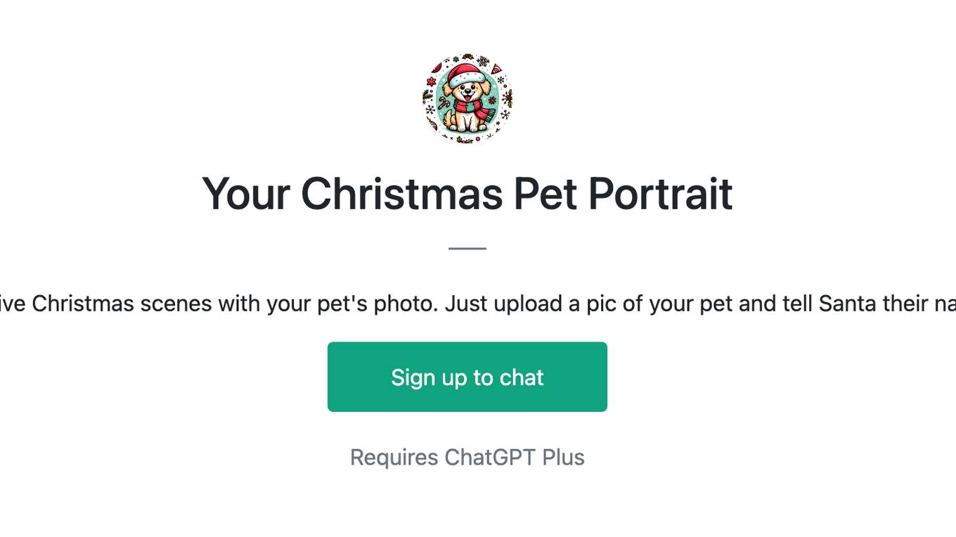 Your Christmas Pet Portrait Screenshot