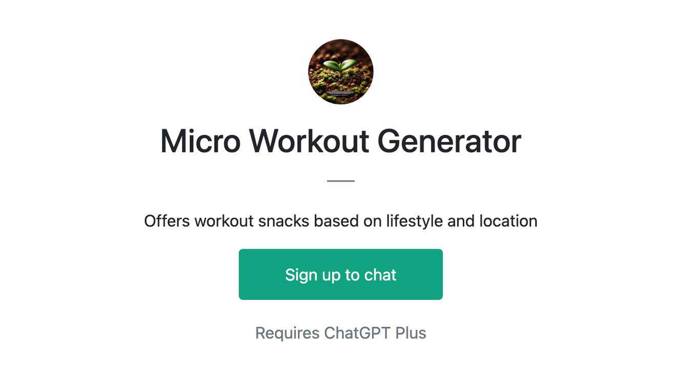 Micro Workout Generator Screenshot