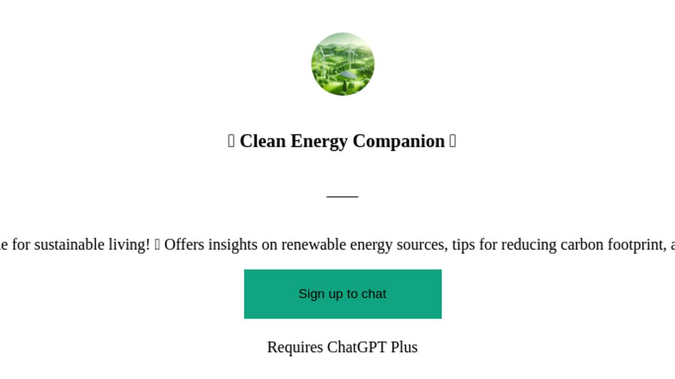 🌱 Clean Energy Companion 🍃 Screenshot