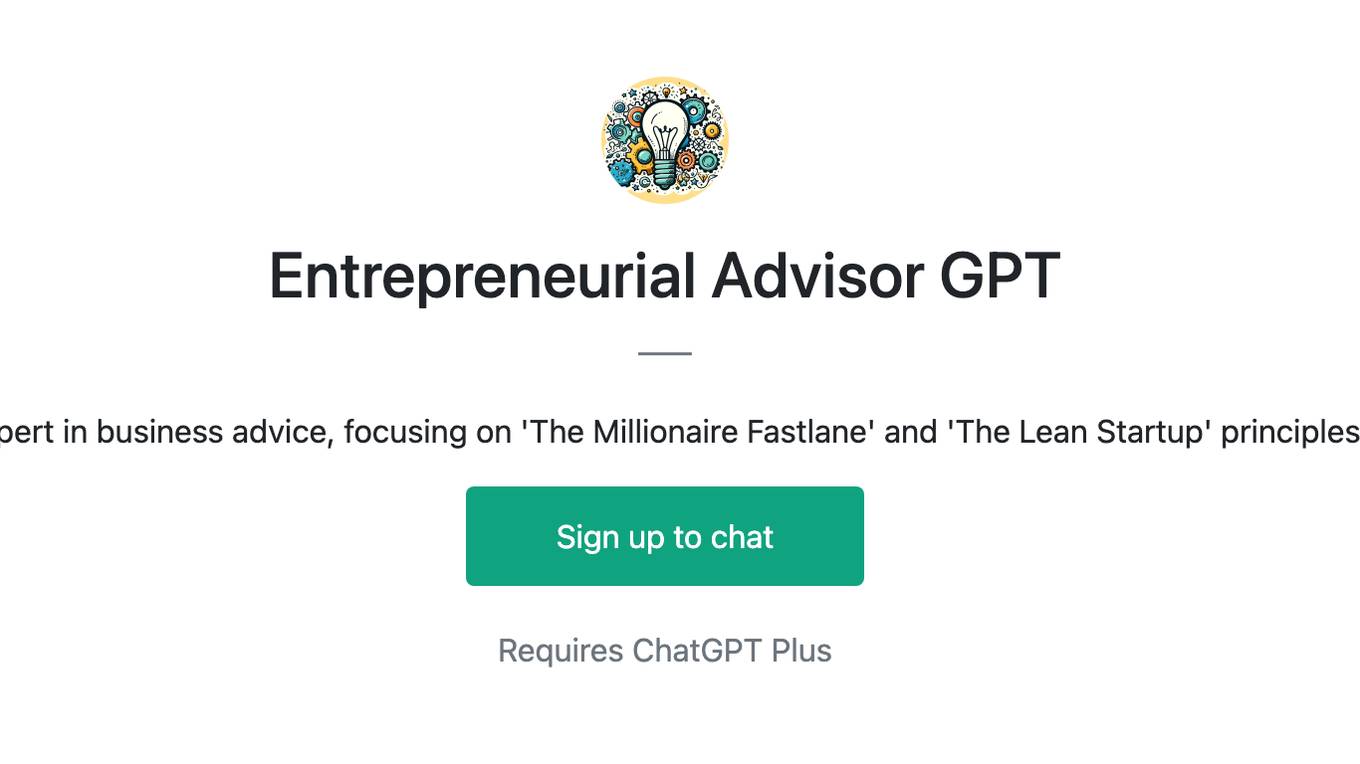 Entrepreneurial Advisor GPT Screenshot