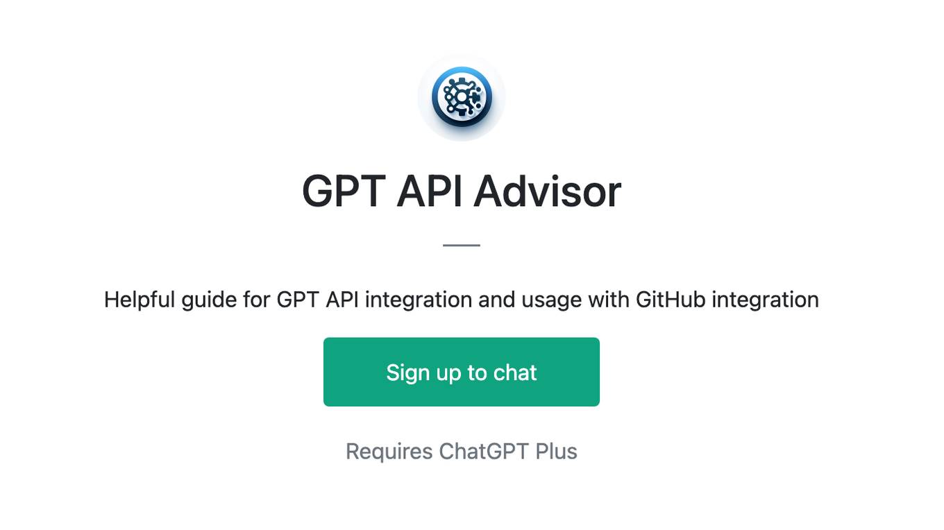 GPT API Advisor Screenshot