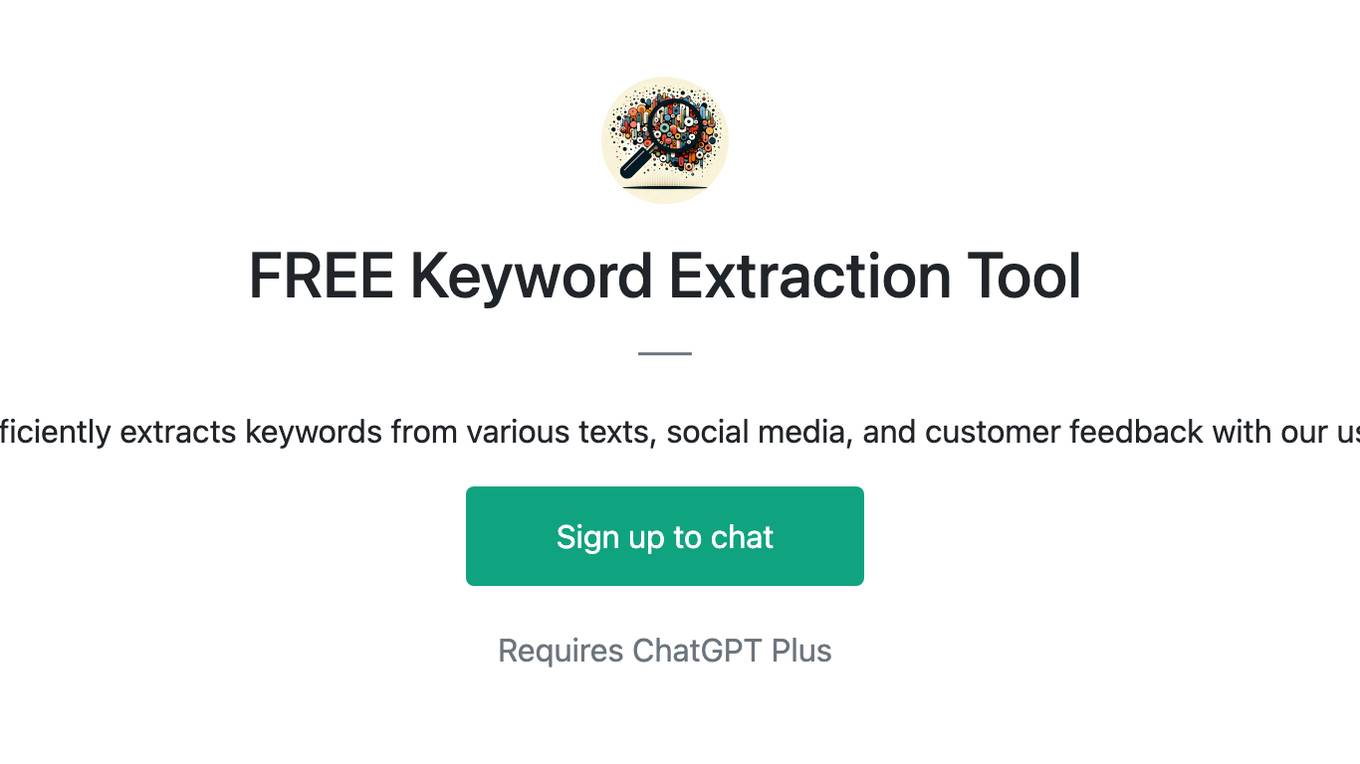 FREE Keyword Extraction Tool Screenshot