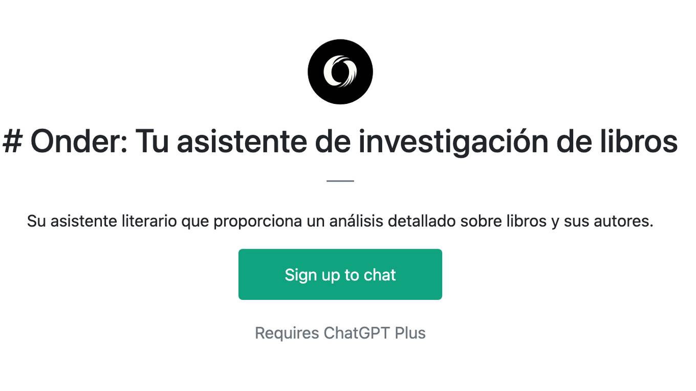 # Onder: Tu asistente de investigación de libros Screenshot