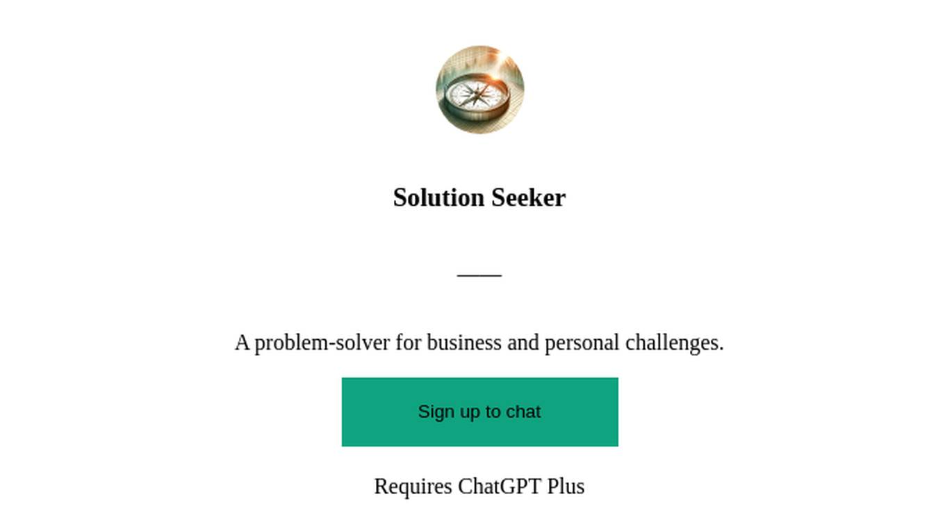 Solution Seeker Screenshot