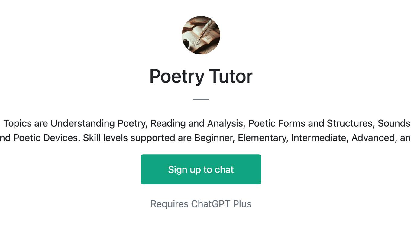 Poetry Tutor Screenshot