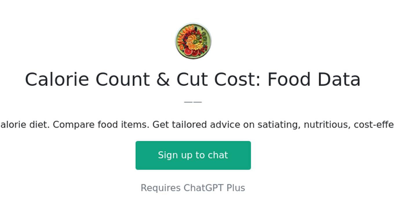 Calorie Count & Cut Cost: Food Data Screenshot