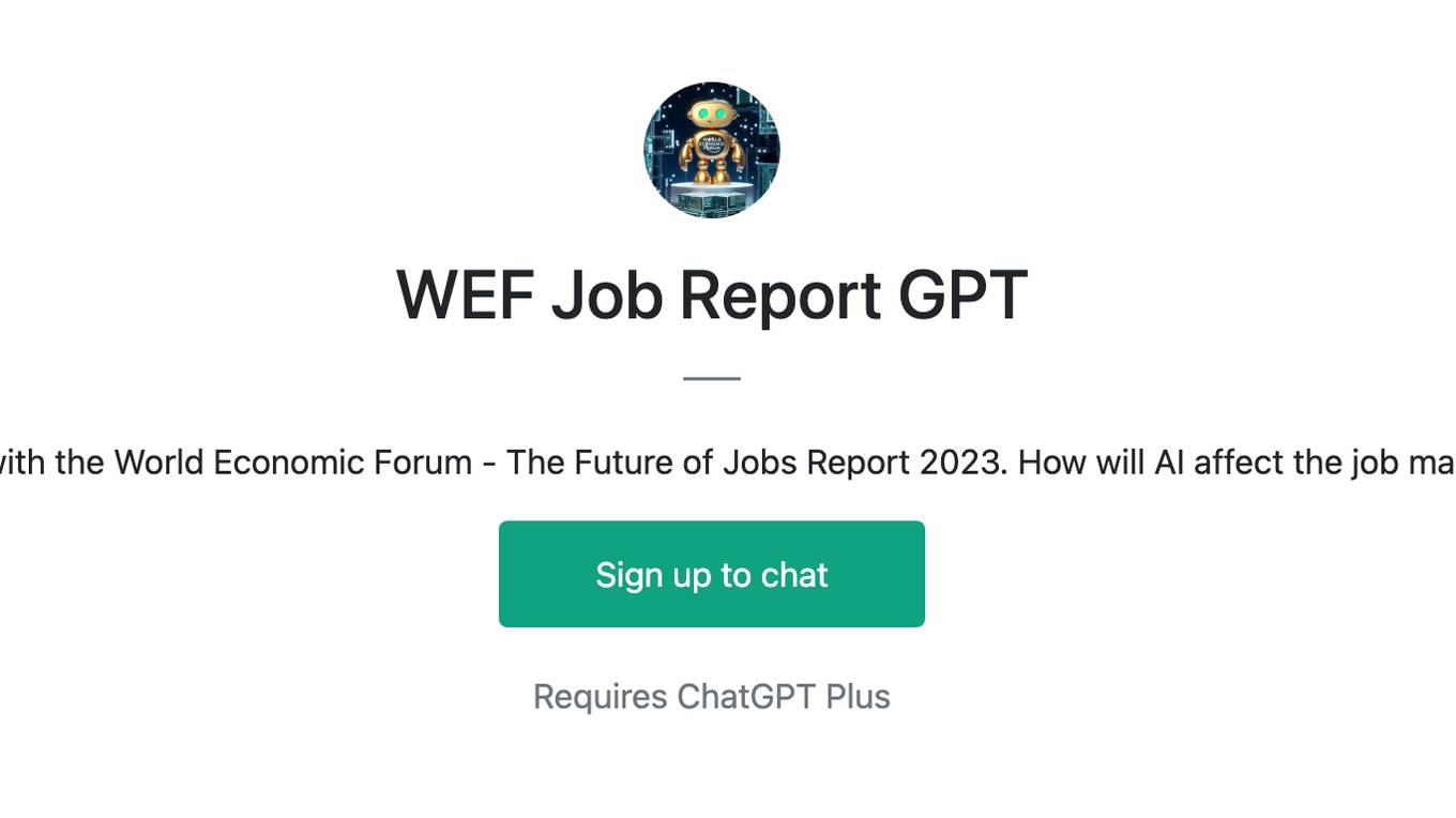 WEF Job Report GPT Screenshot