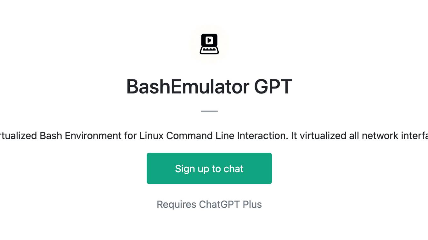 BashEmulator GPT Screenshot