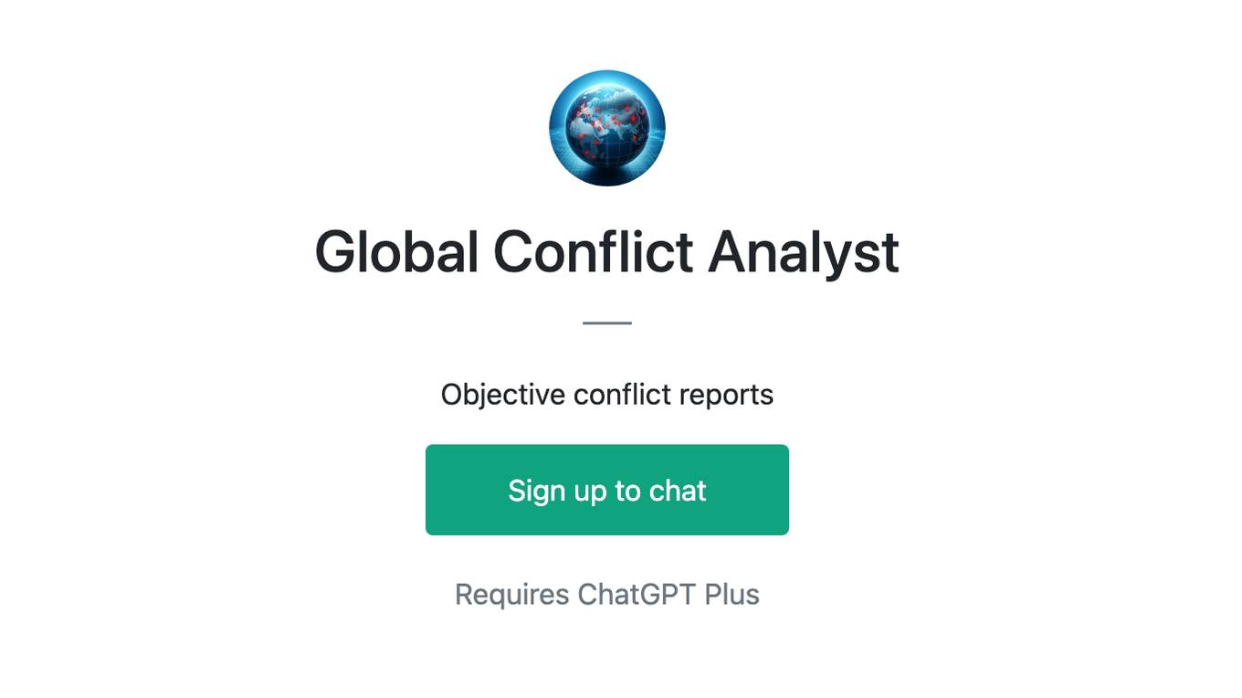 Global Conflict Analyst Screenshot