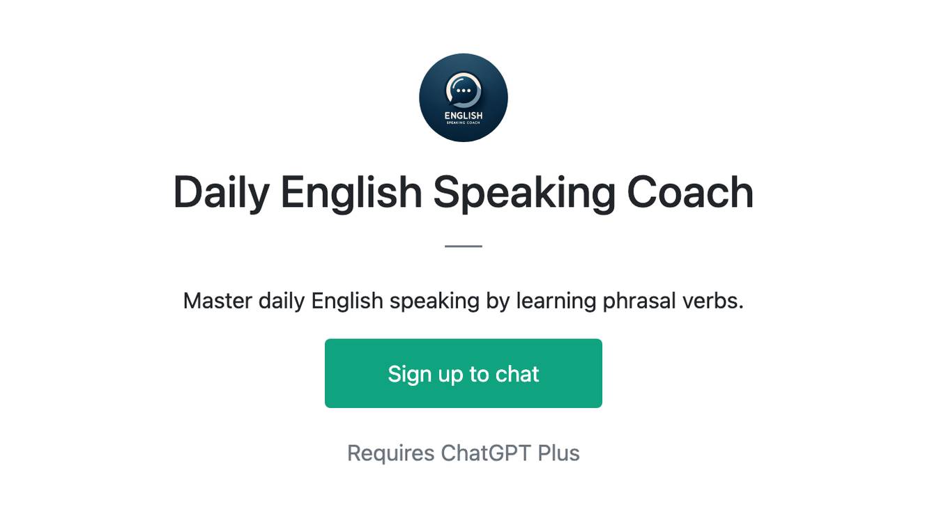 Daily English Speaking Coach Screenshot