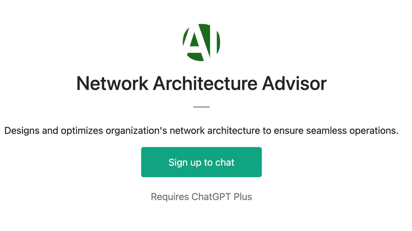 Network Architecture Advisor Screenshot