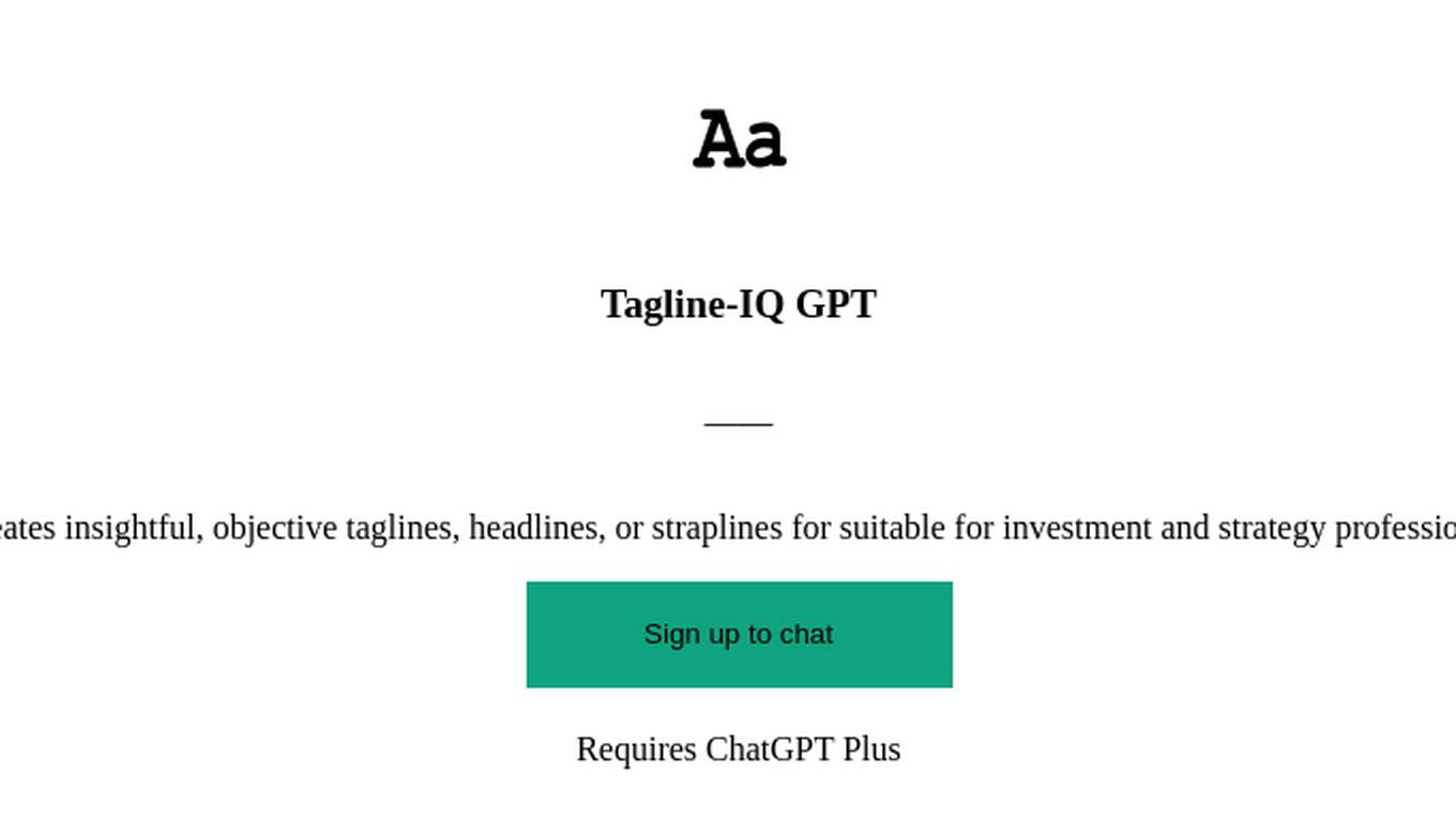 Tagline-IQ GPT Screenshot