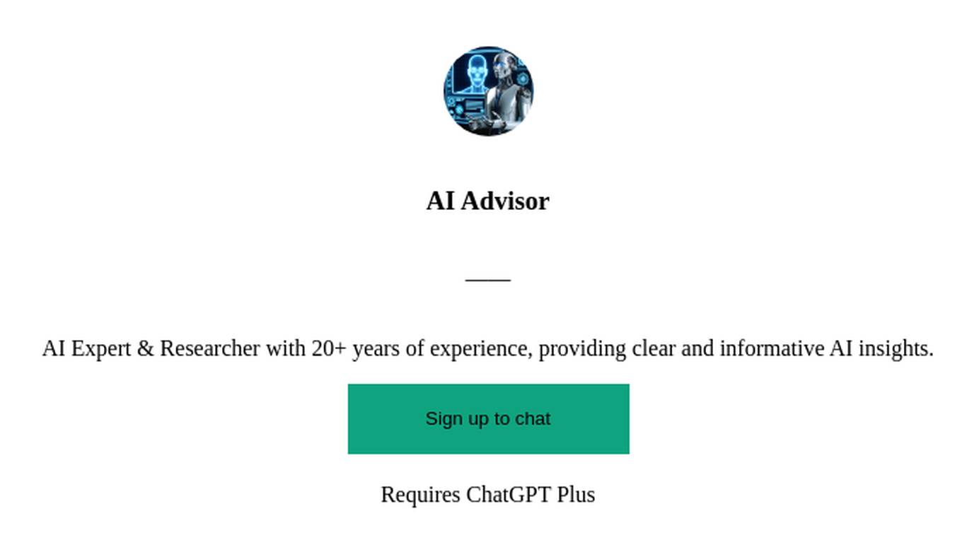 AI Advisor Screenshot