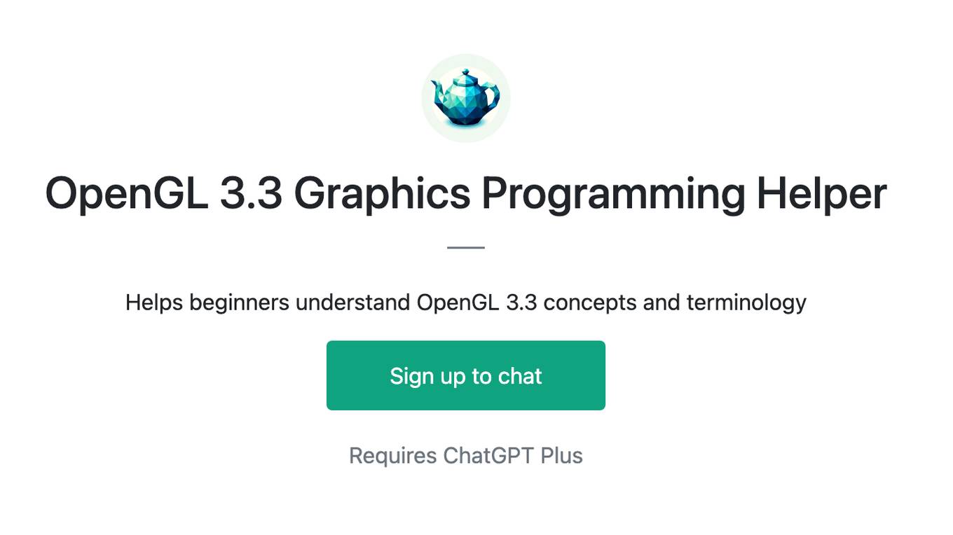 OpenGL 3.3 Graphics Programming Helper Screenshot