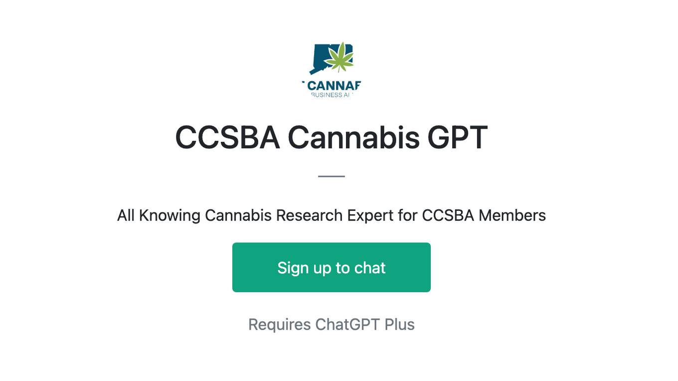 CCSBA Cannabis GPT Screenshot