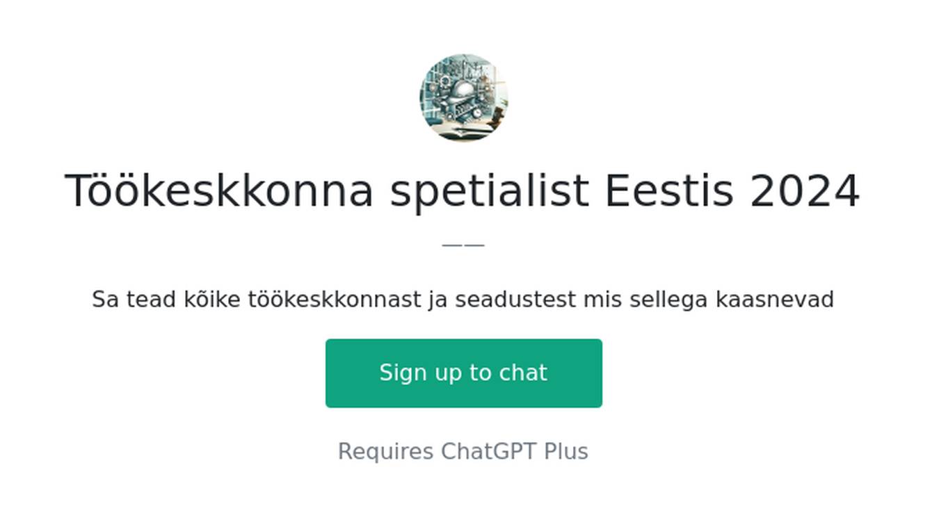 Töökeskkonna spetialist Eestis 2024 Screenshot