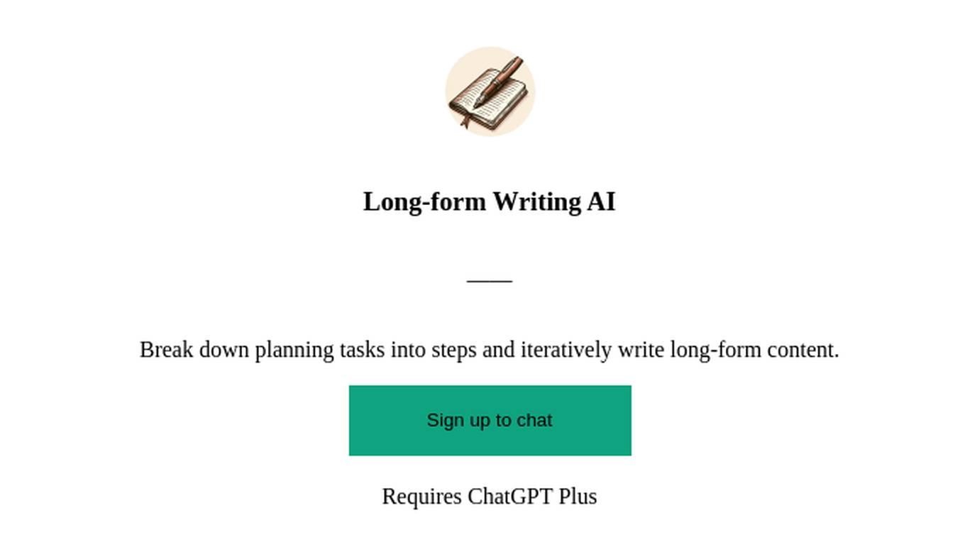 Long-form Writing AI Screenshot