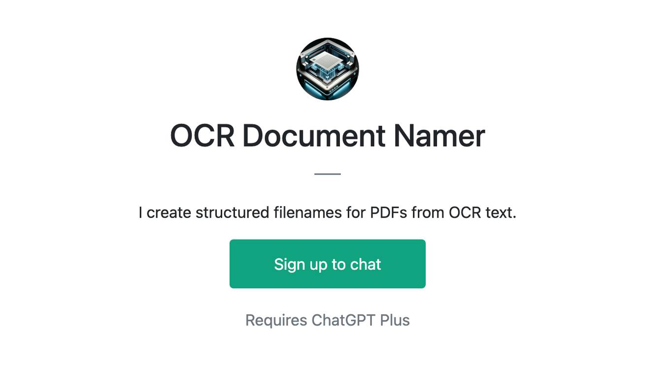 OCR Document Namer Screenshot