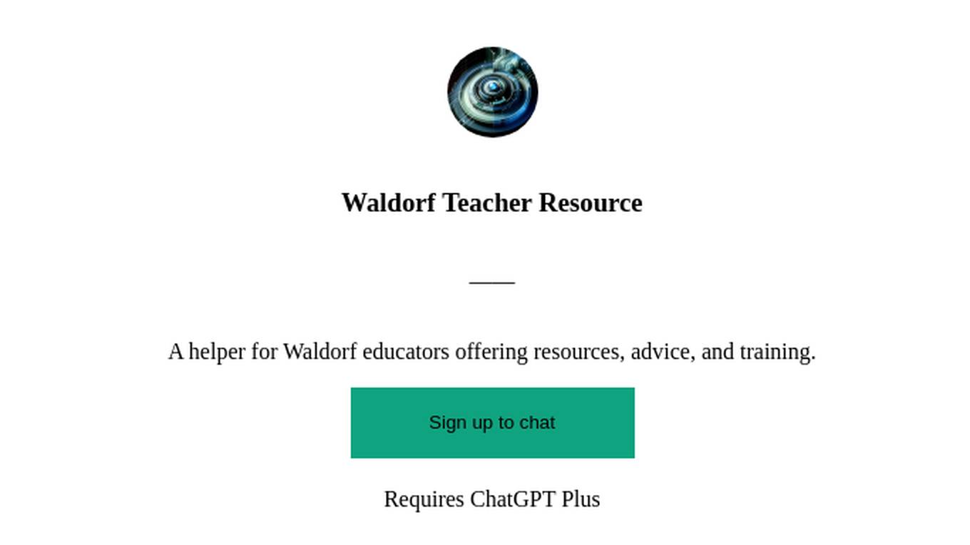 Waldorf Teacher Resource Screenshot