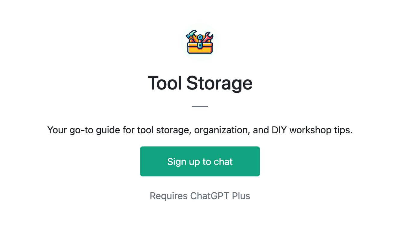 Tool Storage Screenshot