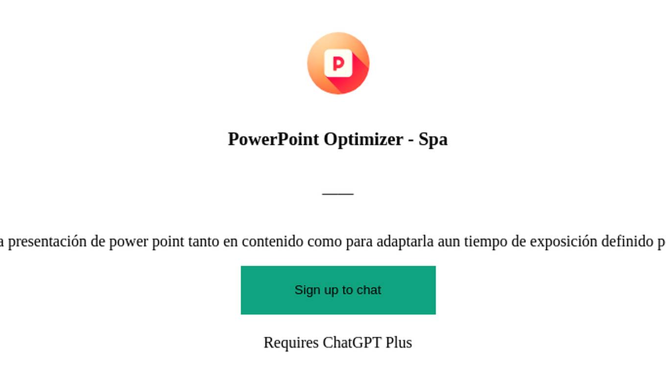 PowerPoint Optimizer - Spa Screenshot