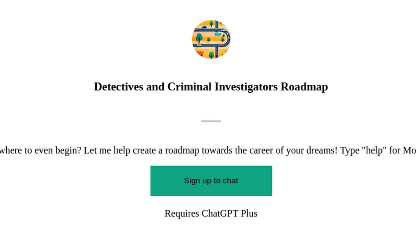 Detectives and Criminal Investigators Roadmap Screenshot