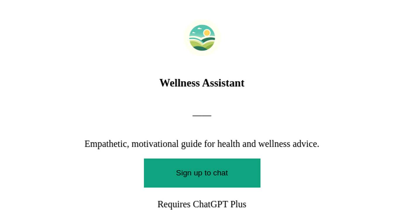 Wellness Assistant Screenshot