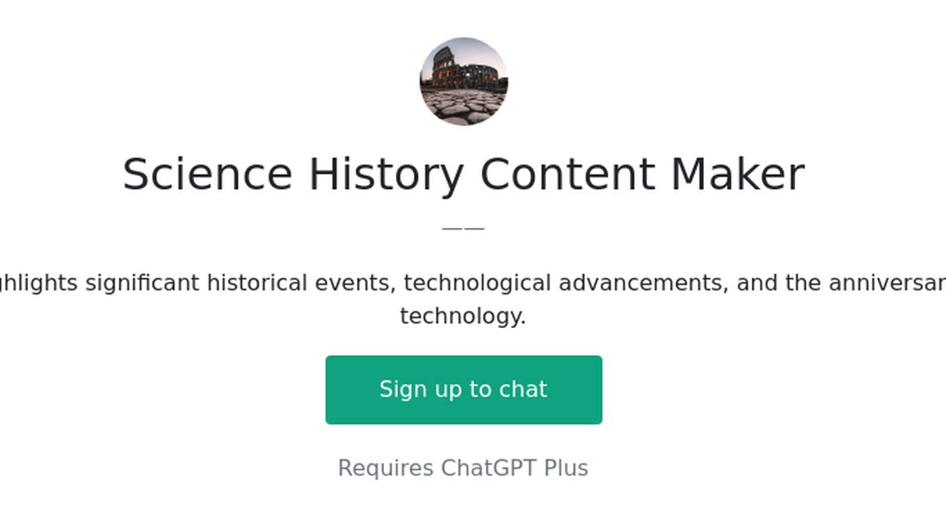 Science History Content Maker Screenshot