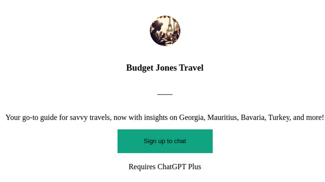 Budget Jones Travel Screenshot