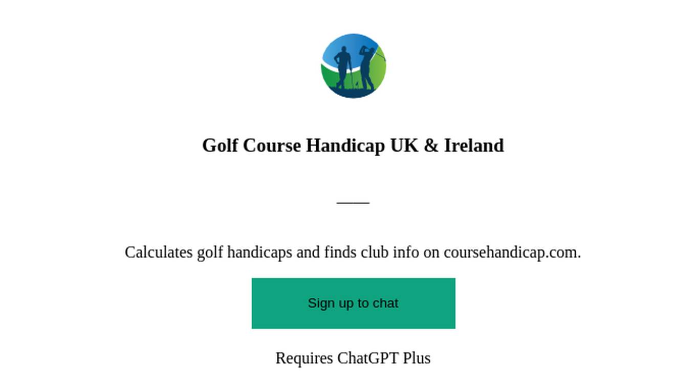 Golf Course Handicap UK & Ireland Screenshot