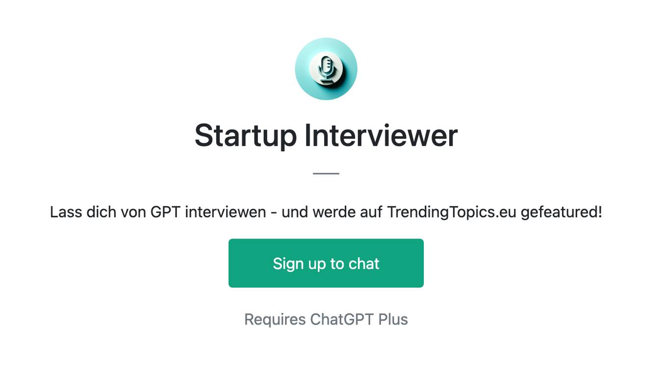 Startup Interviewer Screenshot