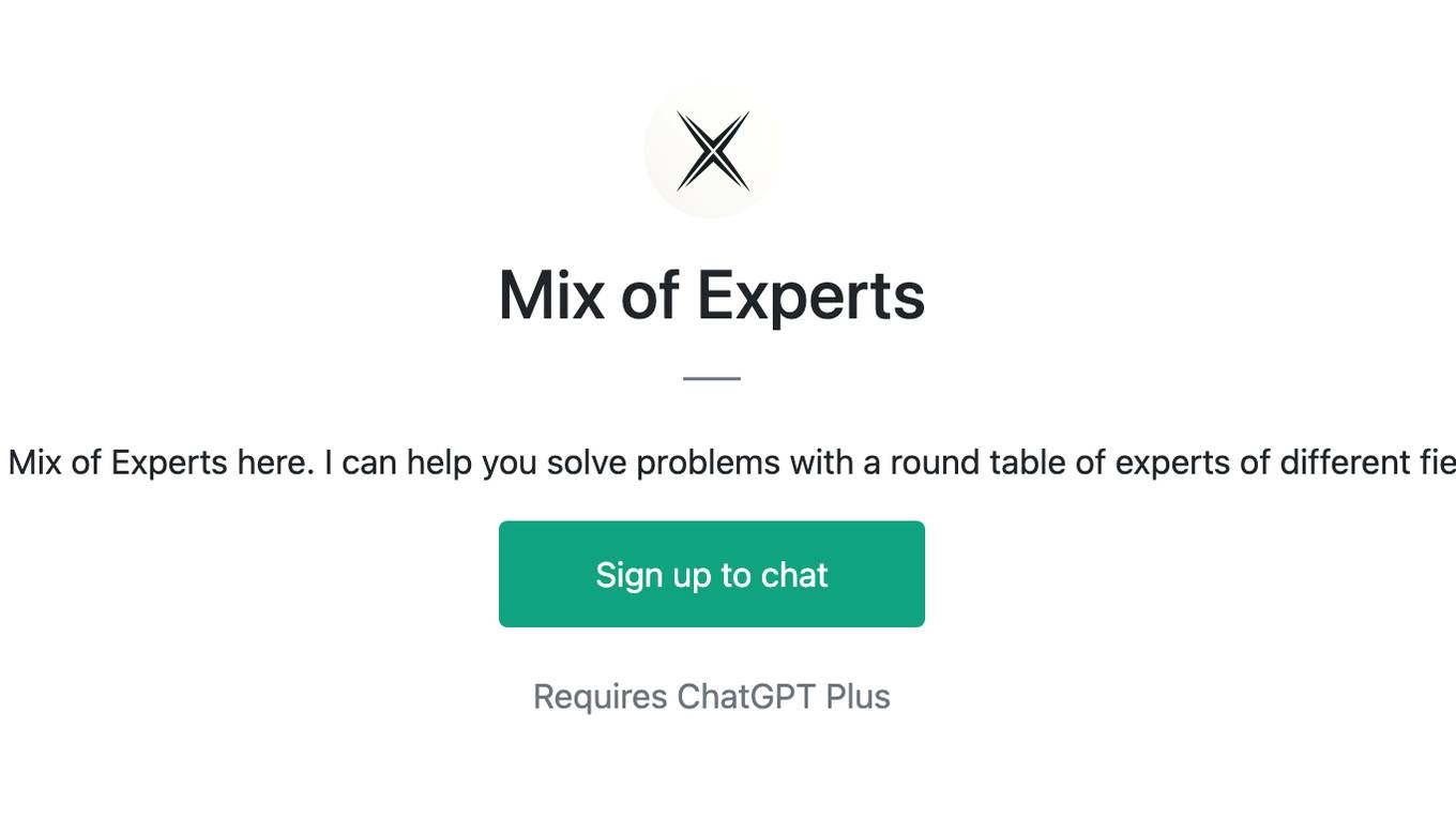 Mix of Experts Screenshot