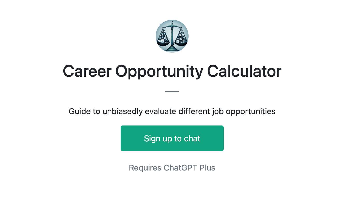 Career Opportunity Calculator Screenshot