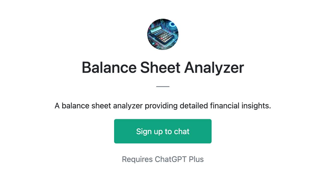 Balance Sheet Analyzer Screenshot