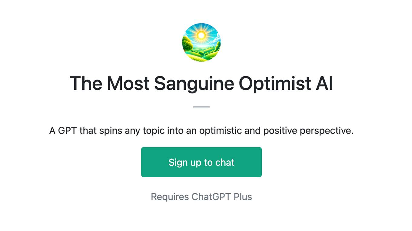 The Most Sanguine Optimist AI Screenshot