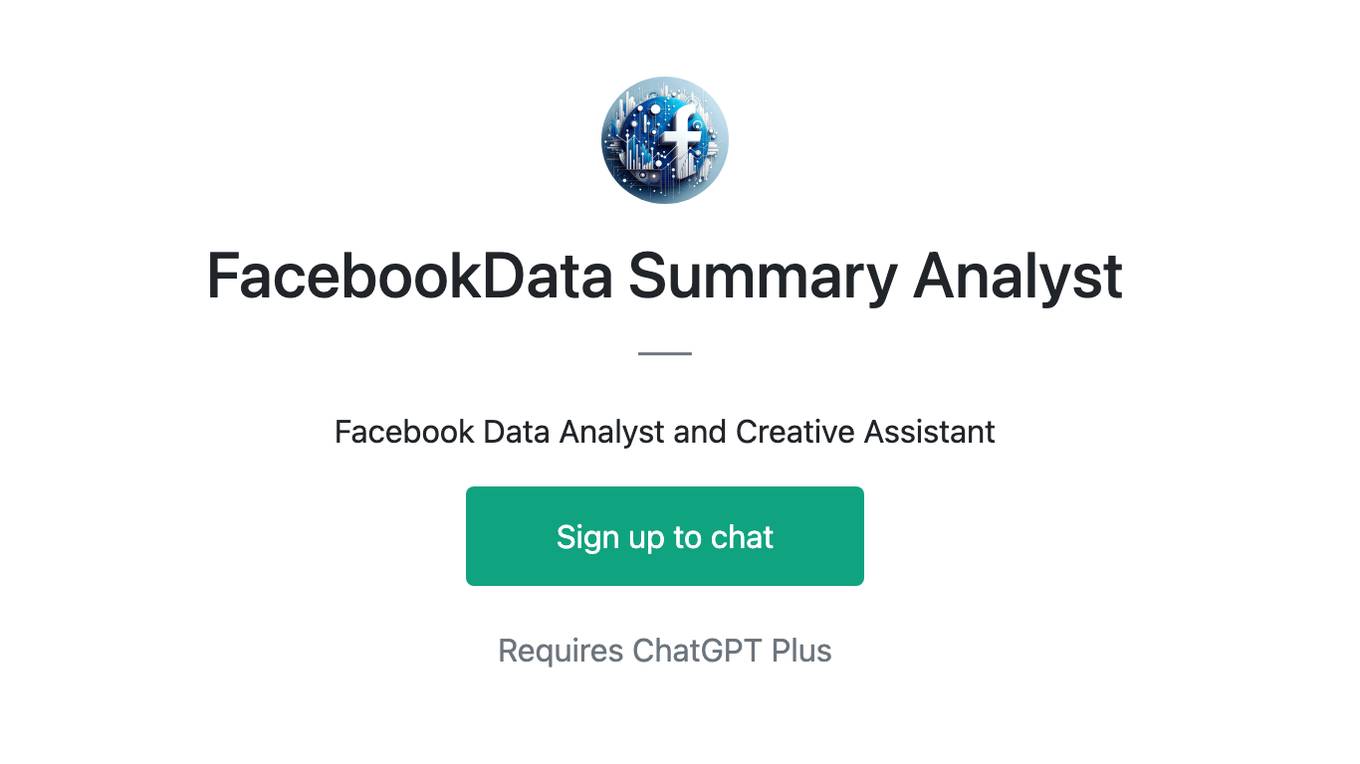 FacebookData Summary Analyst Screenshot