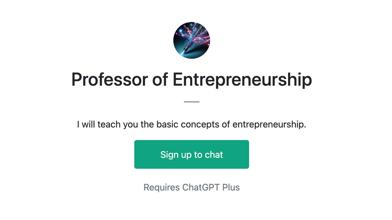 Professor of Entrepreneurship Screenshot