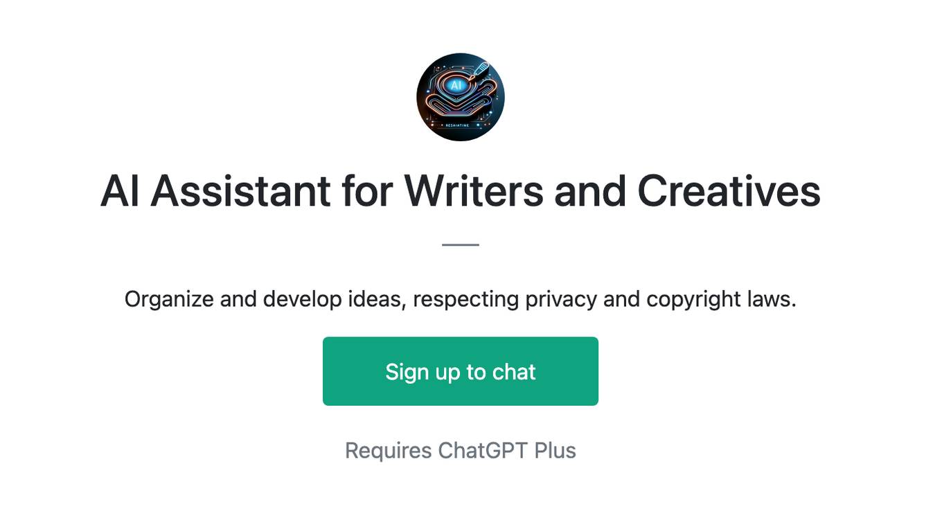 AI Assistant for Writers and Creatives Screenshot