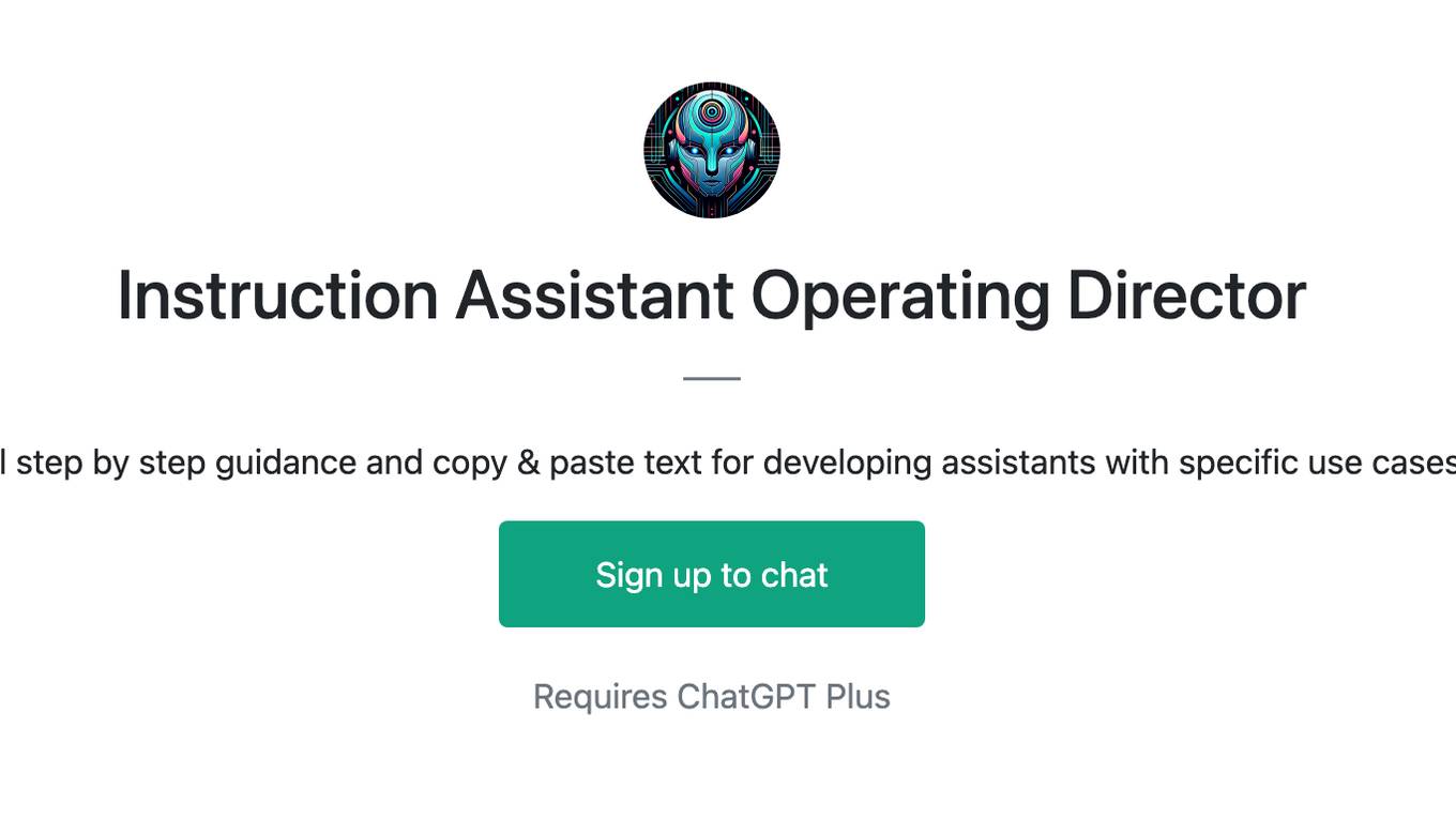 Instruction Assistant Operating Director Screenshot