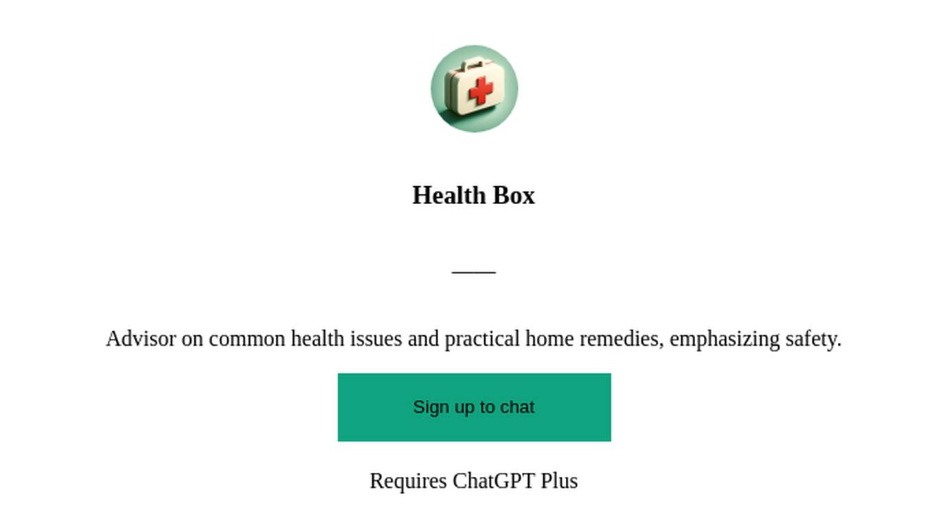 Health Box Screenshot