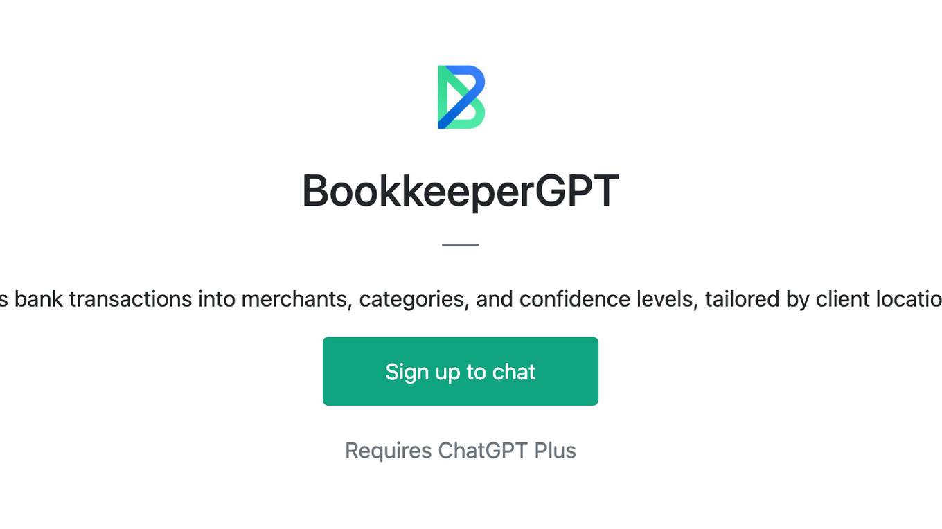 BookkeeperGPT Screenshot