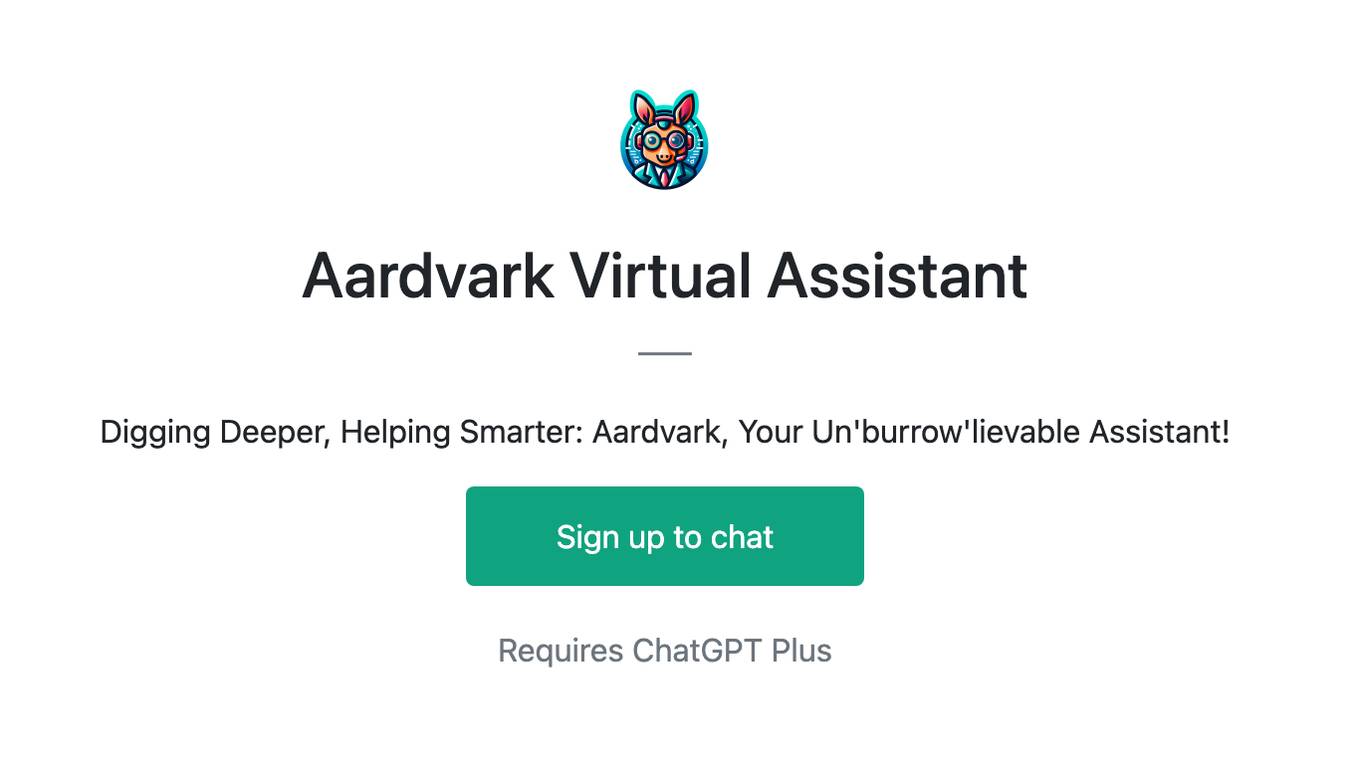 Aardvark Virtual Assistant Screenshot