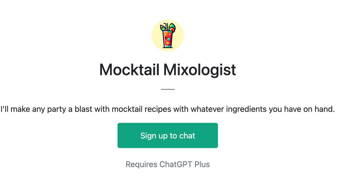 Mocktail Mixologist Screenshot