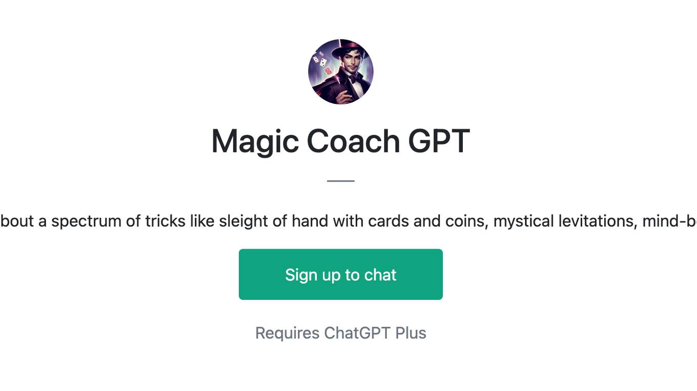 Magic Coach GPT Screenshot