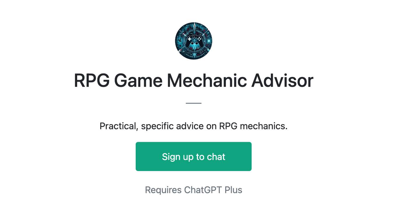 RPG Game Mechanic Advisor Screenshot