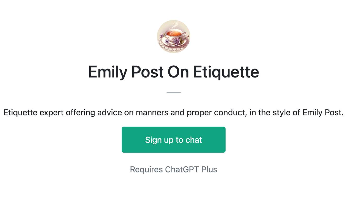 Emily Post On Etiquette Screenshot