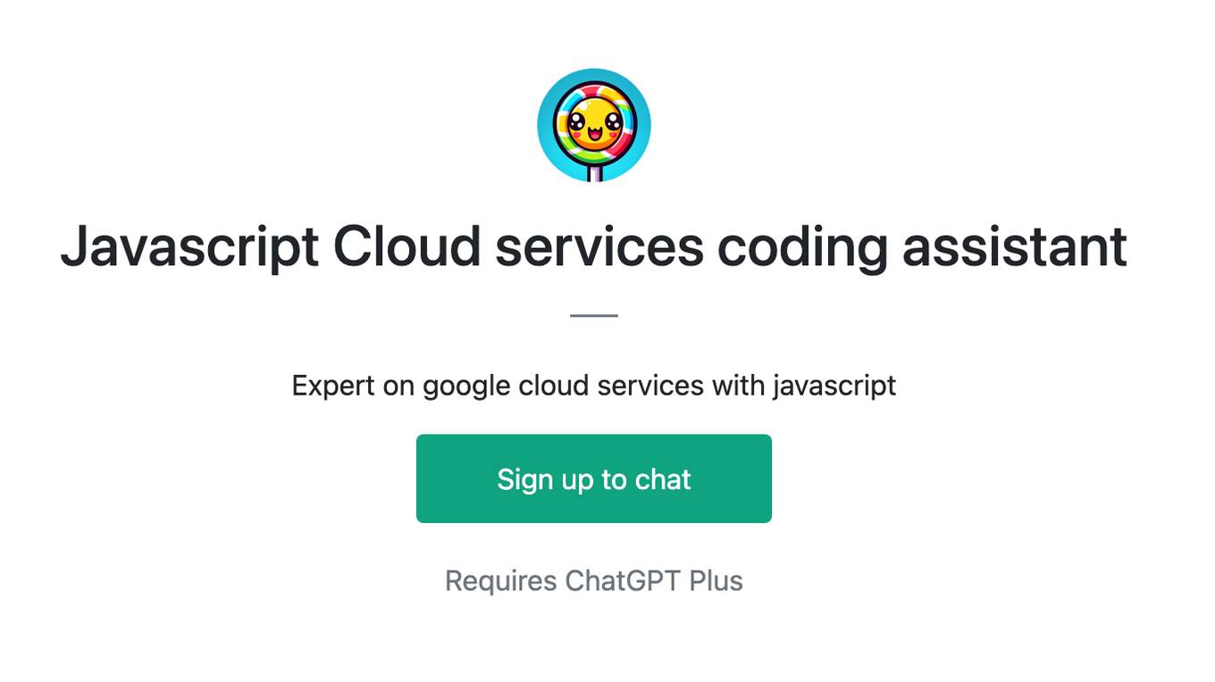 Javascript Cloud services coding assistant Screenshot