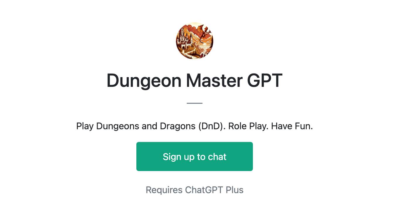 Dungeon Master GPT Screenshot