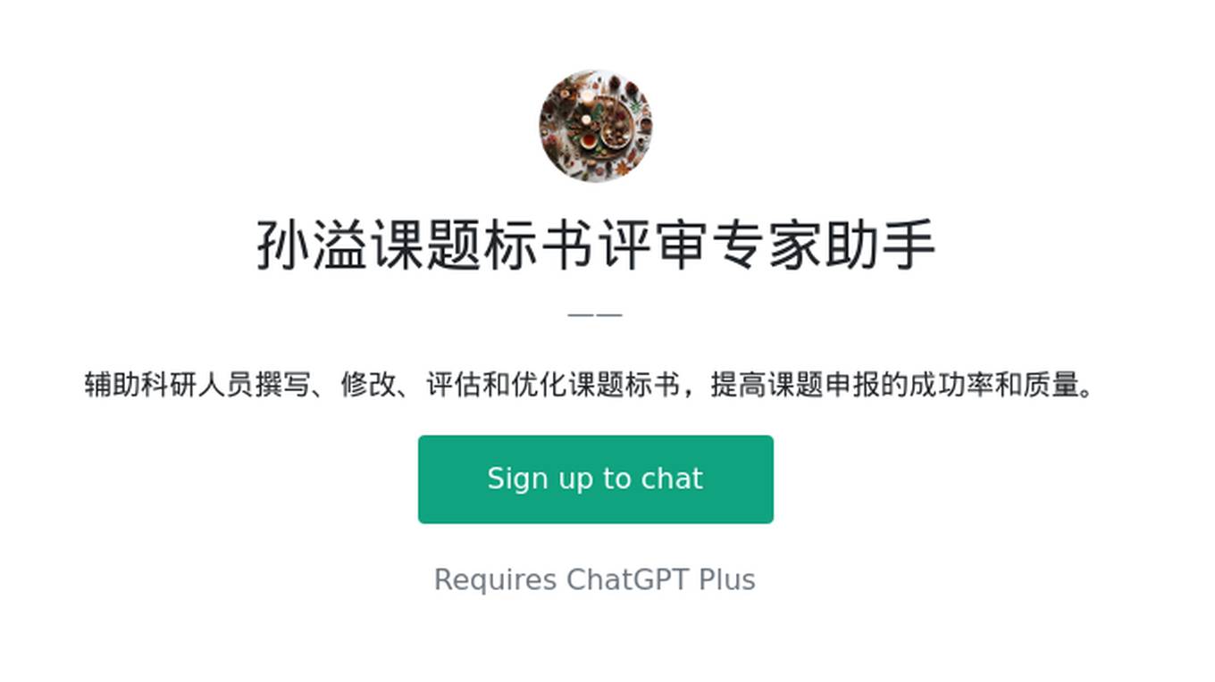 孙溢课题标书评审专家助手 Screenshot